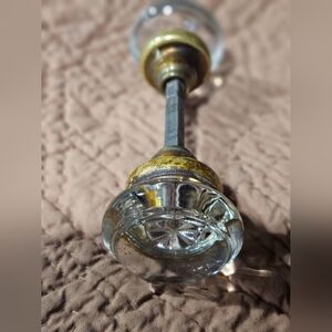 Vintage Glass and Brass Door Knob